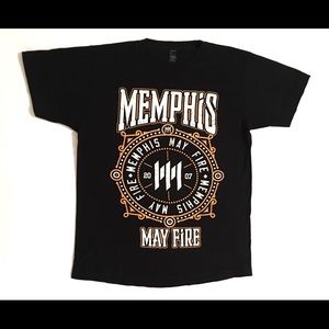 Memphis May Fire Black Band Tee Size M